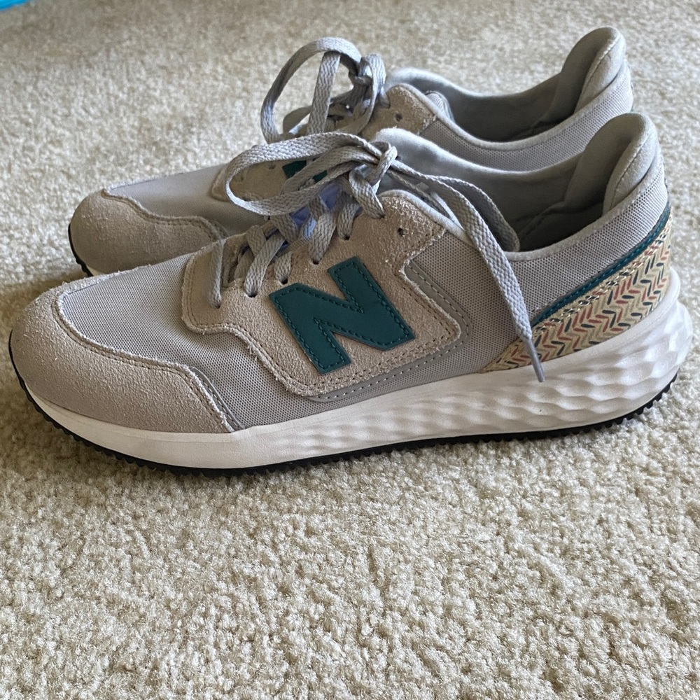 New Balance Gray and Teal Athletic Shoes - Picture 3 of 7